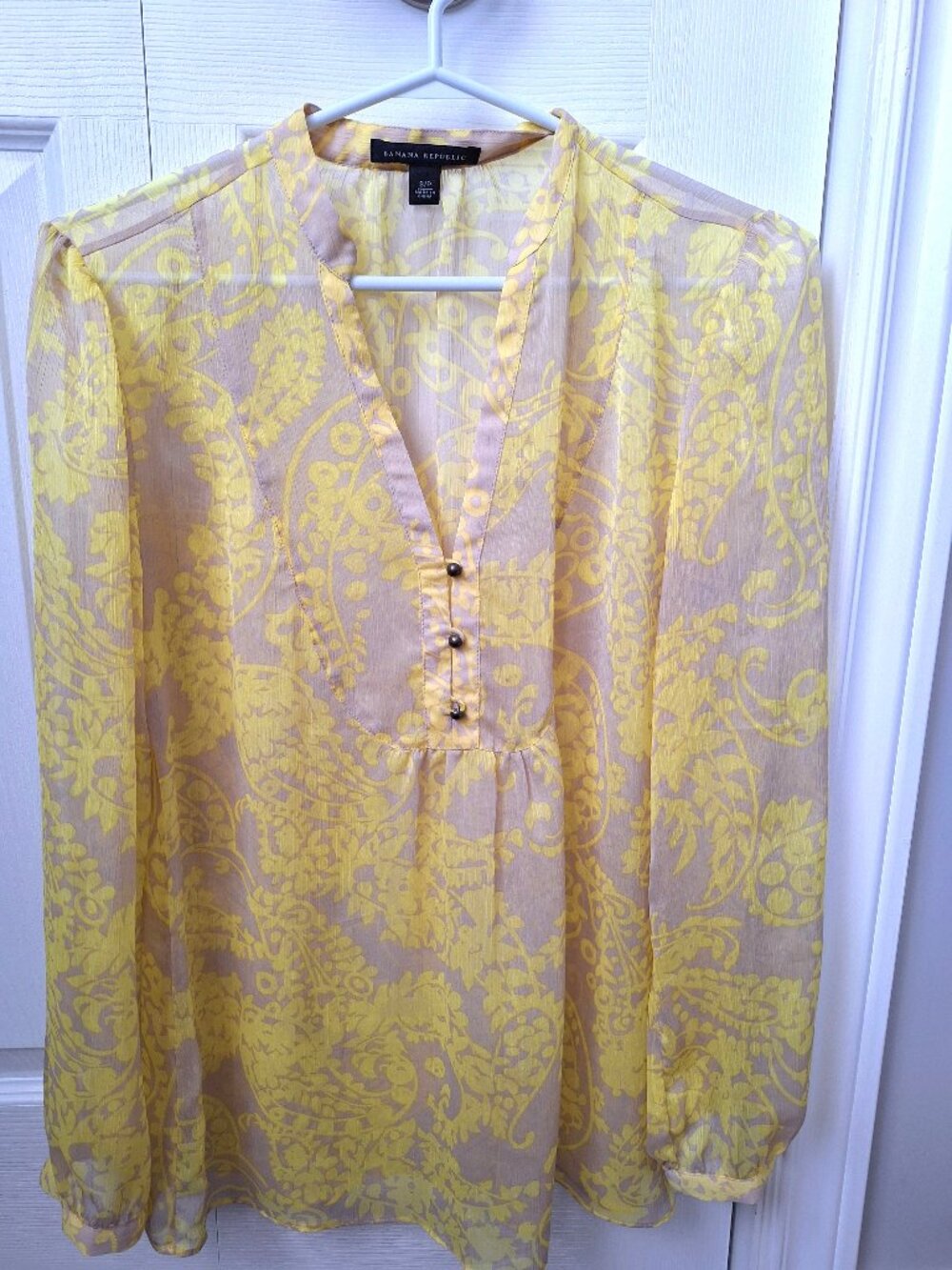 Banana Republic Yellow Print Blouse
